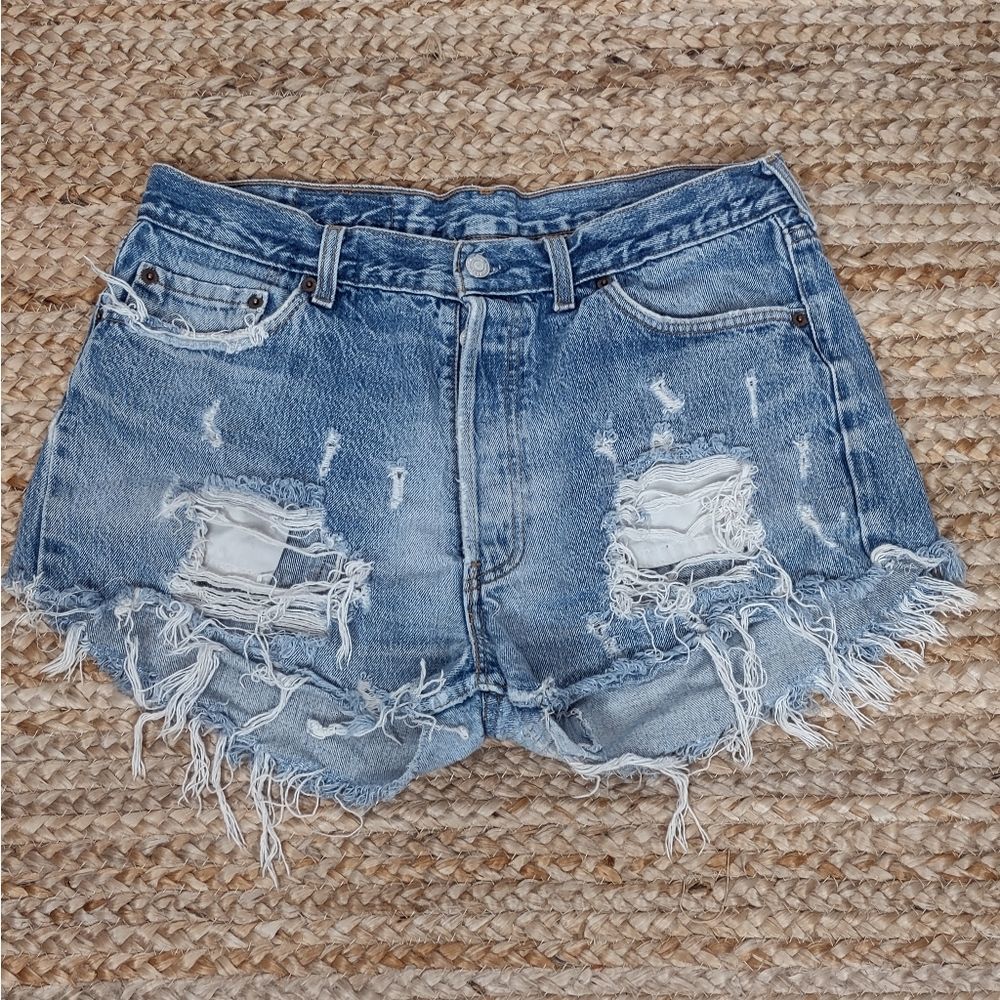 Levi's 501 Destructed Button Fly Shorts